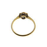 Jewelled Daisy - Edwardian English 18K Gold Platinum Natural Diamond Daisy Cluster Ring (EDR080)