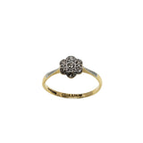 Jewelled Daisy - Edwardian English 18K Gold Platinum Natural Diamond Daisy Cluster Ring (EDR080)