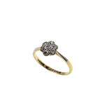 Jewelled Daisy - Edwardian English 18K Gold Platinum Natural Diamond Daisy Cluster Ring (EDR080)