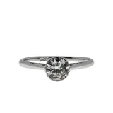 Timeless - Art Deco English 18K White Gold & Platinum Natural 'Old European Cut' Diamond Solitaire Engagement Ring (ADR282)