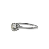 Timeless - Art Deco English 18K White Gold & Platinum Natural 'Old European Cut' Diamond Solitaire Engagement Ring (ADR282)