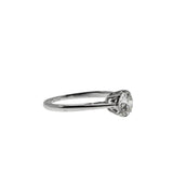 Timeless - Art Deco English 18K White Gold & Platinum Natural 'Old European Cut' Diamond Solitaire Engagement Ring (ADR282)