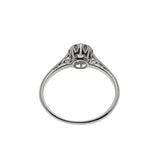 Timeless - Art Deco English 18K White Gold & Platinum Natural 'Old European Cut' Diamond Solitaire Engagement Ring (ADR282)