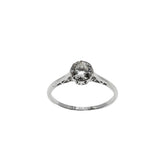 Timeless - Art Deco English 18K White Gold & Platinum Natural 'Old European Cut' Diamond Solitaire Engagement Ring (ADR282)