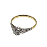 Romantic Proposal - Edwardian English 18K Gold & Platinum 'Old Mine Cut' Diamond Engagement Ring (EDR081)