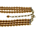 Peacocks Pride - Vintage Signed 'Heidi Daus' Bronze Toned Metal Austrian Swarovski Crystal  Rhinestone  & Faux Pearl Necklace (VN204)