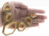 Sun Goddess - Vintage Signed 'R.J. Graziano' Gold Plated Multi Stone Jewelled Crystal Necklace (VN205)