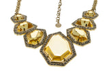 Sun Goddess - Vintage Signed 'R.J. Graziano' Gold Plated Multi Stone Jewelled Crystal Necklace (VN205)