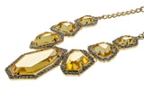 Sun Goddess - Vintage Signed 'R.J. Graziano' Gold Plated Multi Stone Jewelled Crystal Necklace (VN205)
