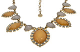 Peaches & Cream - Vintage Signed ' R.J. Graziano' Gold Plated Multi Stone Jewelled Crystal  Necklace (VN206)