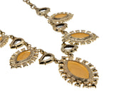 Peaches & Cream - Vintage Signed ' R.J. Graziano' Gold Plated Multi Stone Jewelled Crystal  Necklace (VN206)