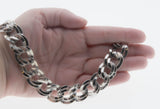 Jewelry Art - Vintage Signed 'Monet' Rhodium Plate Fancy Link Necklace & Bracelet Set (VN208)