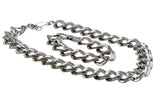 Jewelry Art - Vintage Signed 'Monet' Rhodium Plate Fancy Link Necklace & Bracelet Set (VN208)