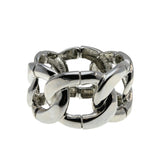 Bold Couture - Vintage Signed 'CN' Silver Plate Heavy Link Bracelet (VB117)