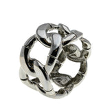 Bold Couture - Vintage Signed 'CN' Silver Plate Heavy Link Bracelet (VB117)