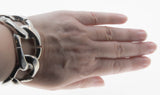 Bold Couture - Vintage Signed 'CN' Silver Plate Heavy Link Bracelet (VB117)