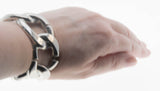 Bold Couture - Vintage Signed 'CN' Silver Plate Heavy Link Bracelet (VB117)