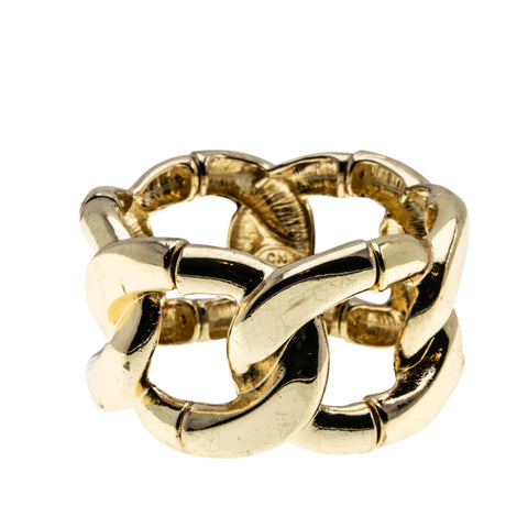 Bold Couture - Vintage Signed 'CN' Gold Plate Heavy Link Bracelet (VB118)
