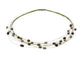 Summer - Estate Signed 'Honora' Genuine Multi Coloured Fresh Water Pearl Spray Necklace (EN050)