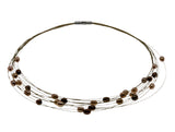 Autumn - Estate Signed 'Honora' Genuine Multi Coloured Freshwater Pearl Spray Necklace (EN051)