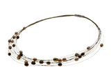 Autumn - Estate Signed 'Honora' Genuine Multi Coloured Freshwater Pearl Spray Necklace (EN051)