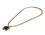 After Eight - Vintage Signed 'Nina Ricci' Gold Plated Onyx & Austrian Swarovski Crystal Rhinestone Necklace (VN213)