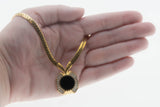 After Eight - Vintage Signed 'Nina Ricci' Gold Plated Onyx & Austrian Swarovski Crystal Rhinestone Necklace (VN213)