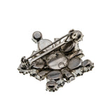 Starburst - Vintage Signed 'Made In Austria' Rhodium Plate Austrian Swarovski Aurora Borealis Crystal Rhinestone Brooch (VBR284)