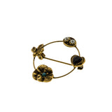 Charming Wreathe - Vintage Victorian Revival Gold Plated Jewelled Wreathe Brooch (VBR286)