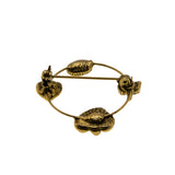Charming Wreathe - Vintage Victorian Revival Gold Plated Jewelled Wreathe Brooch (VBR286)