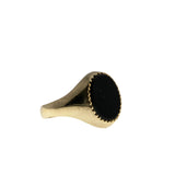 '1971' In London  - Vintage English 9K Gold Natural Black Onyx Ring (VR1012)