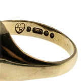 '1971' In London  - Vintage English 9K Gold Natural Black Onyx Ring (VR1012)