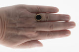 '1971' In London  - Vintage English 9K Gold Natural Black Onyx Ring (VR1012)