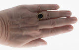 '1971' In London  - Vintage English 9K Gold Natural Black Onyx Ring (VR1012)