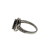 Marquise Sparkler - Vintage Silver Plate Crystal Cluster Ring (VR1013)