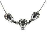 Alaskan Nights - Vintage Sterling Silver Natural Black Alaskan Diamond Filigree Necklace (VN216)