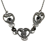 Alaskan Nights - Vintage Sterling Silver Natural Black Alaskan Diamond Filigree Necklace (VN216)