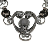Alaskan Nights - Vintage Sterling Silver Natural Black Alaskan Diamond Filigree Necklace (VN216)