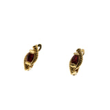 Ruby Red - Vintage Gold Plated Marquise Crystal European Leaver Back Earrings (VE448)
