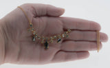 A Touch Of Elegance - Vintage Gold Plated Black Alaskan Diamond (Simulated) Crystal Rhinestone Necklace (VN219)