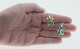 Dazzle Days - Vintage Gold Plated Austrian Swarovski Aurora Borealis Crystal Rhinestone Clip-On Earrings (VE451)