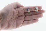 Dazzling Marquises - Vintage Gold Plated Austrian Swarovski Aurora Borealis Crystal Rhinestone Clip-On Earrings (VE452)