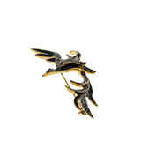 Attwood & Sawyer- Vintage Signed A&S Welch 22K Gold Plated Austrian Swarovski Crystal Rhinestone Enamel Bird Of Paradise Brooch (VBR288)