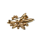 Contrasting Colour - Vintage Gold Plated Austrian Swarovski Aurora Borealis Crystal Rhinestone Flower Brooch (VBR291)