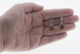 Sunshine Of My Life - Vintage Sterling Silver Natural Baltic Amber Dangly Earrings (VE455)