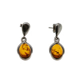 Sunshine Of My Life - Vintage Sterling Silver Natural Baltic Amber Dangly Earrings (VE455)