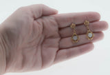 Opalescent Dream -  Vintage 14K Gold Natural Opal Ornate Crown Dangly Earrings (VE458)