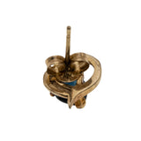 Heart To Heart - Vintage 14K Gold Natural Heart Shape Sapphire Stud Earrings (VE459)