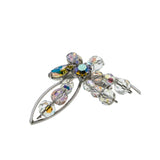 Dazzling Blossom - Vintage Rhodium Plated Aurora Borealis Crystal Flower Brooch (VBR292)