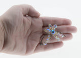 Dazzling Blossom - Vintage Rhodium Plated Aurora Borealis Crystal Flower Brooch (VBR292)